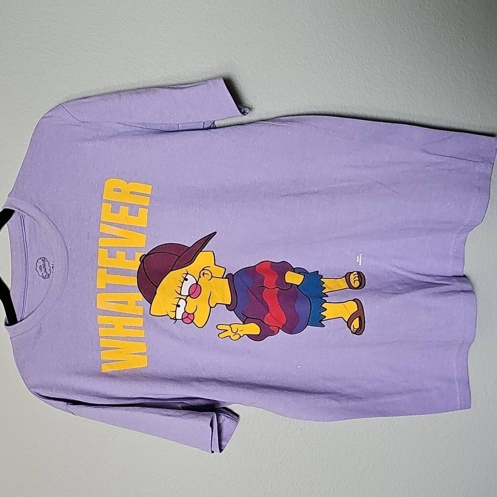 The Simpsons Lisa Simpson Whatever Graphic T-Shirt Womens Large
